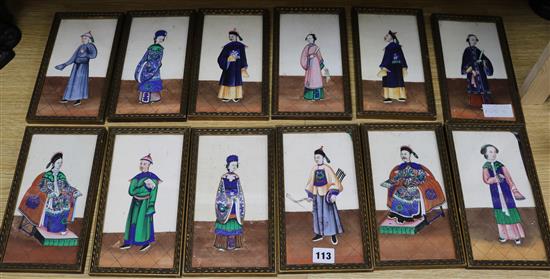 Twelve rice paper paintings